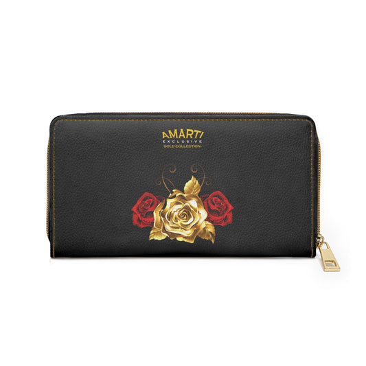 The GOLD Collection (Roses) - Slim Zipper Wallet