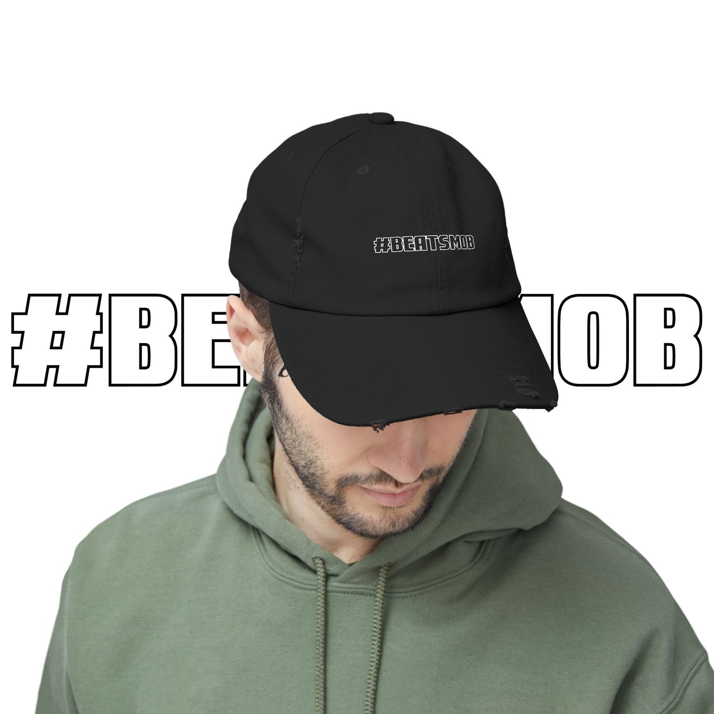 The #BEATSMOB Collection - Distressed Dad Cap (Ghost Letters)