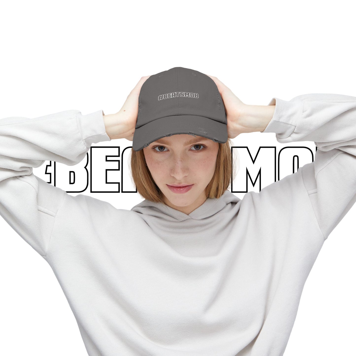 The #BEATSMOB Collection - Distressed Dad Cap (Ghost Letters)