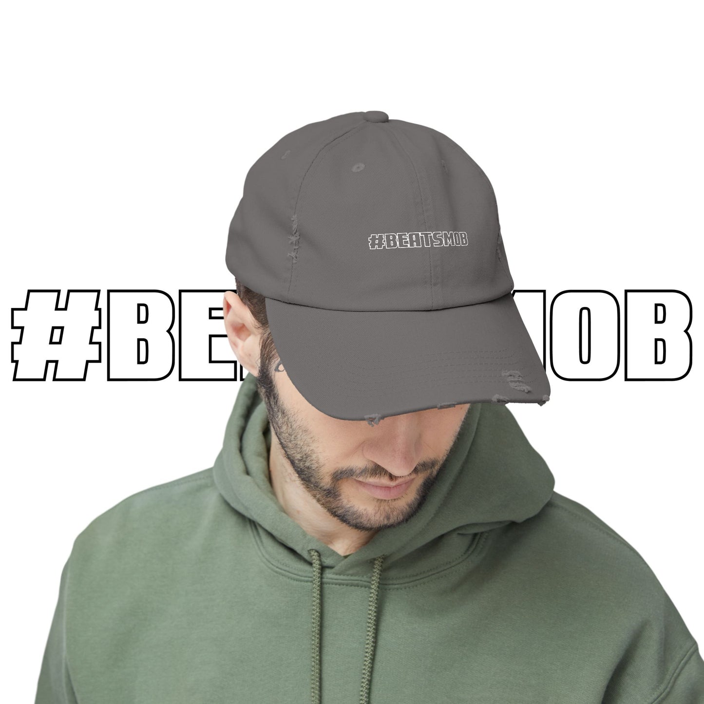 The #BEATSMOB Collection - Distressed Dad Cap (Ghost Letters)