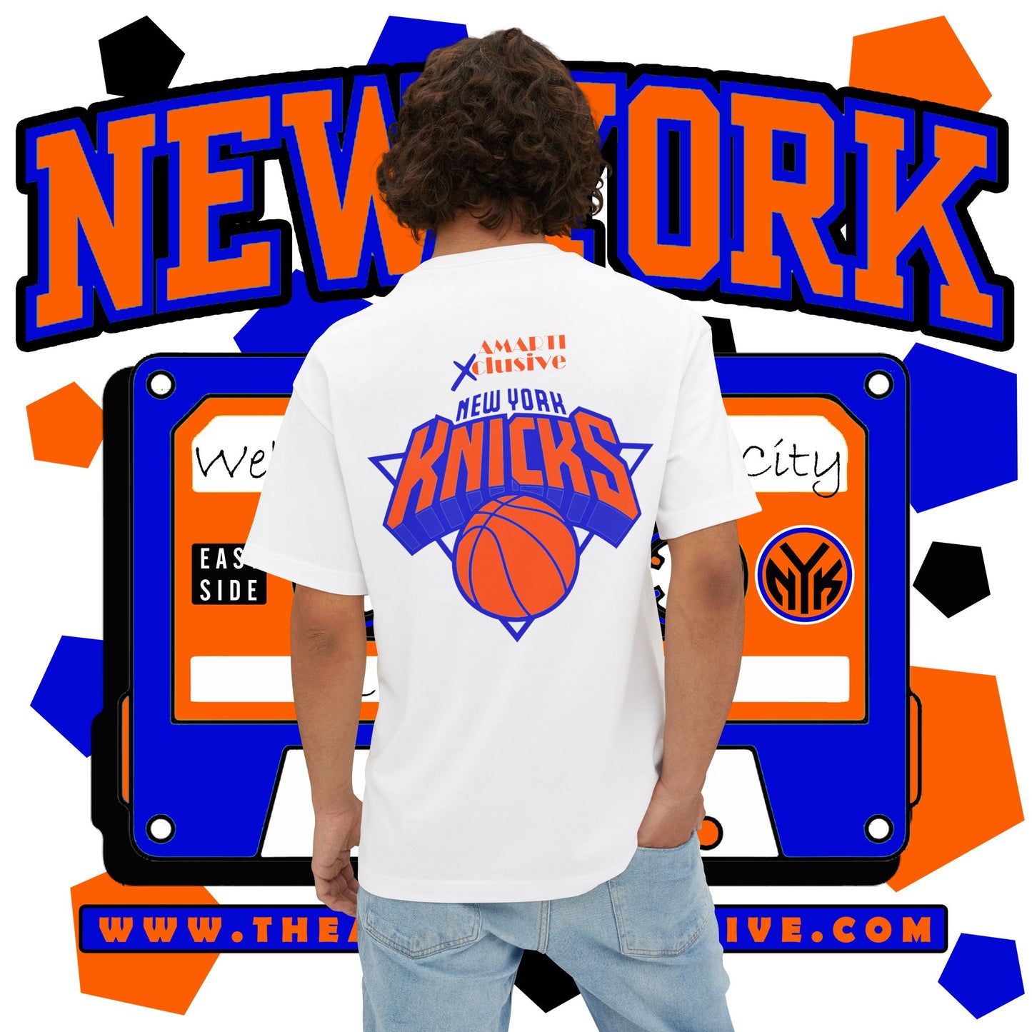 New York KnicksTape Cassette Oversized Tee - Unisex