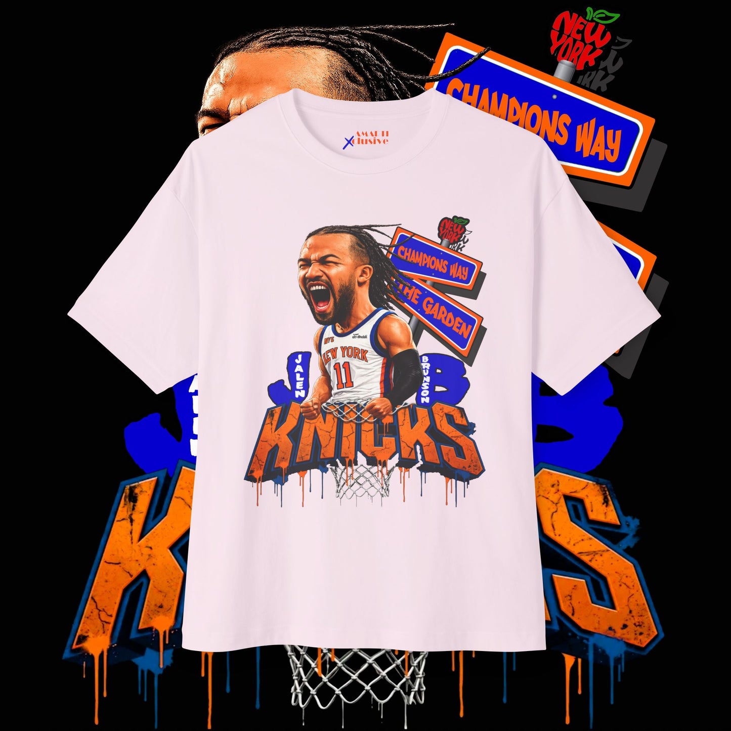 Jalen Brunson "Champions Way" Unisex Oversized Tee