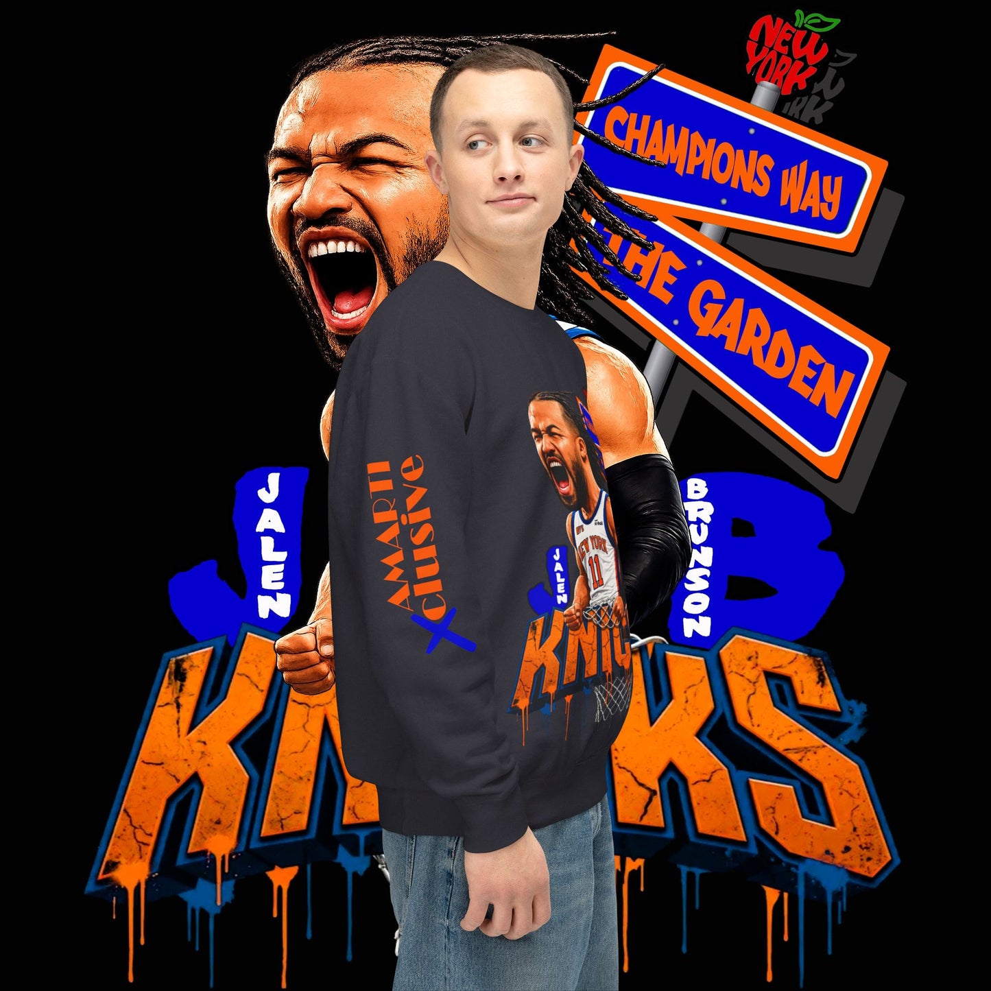 Jalen Brunson "Champions Way" - Unisex Crewneck Sweatshirt