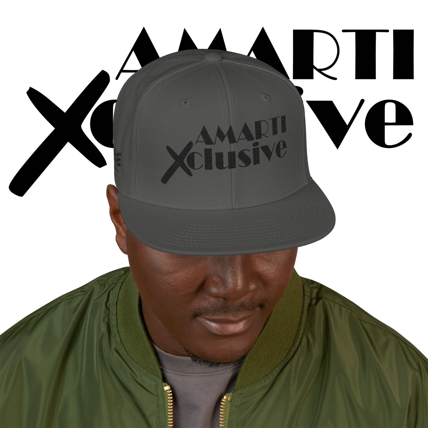 AMARTI Xclusive Logo Embroidered Snapback Hat