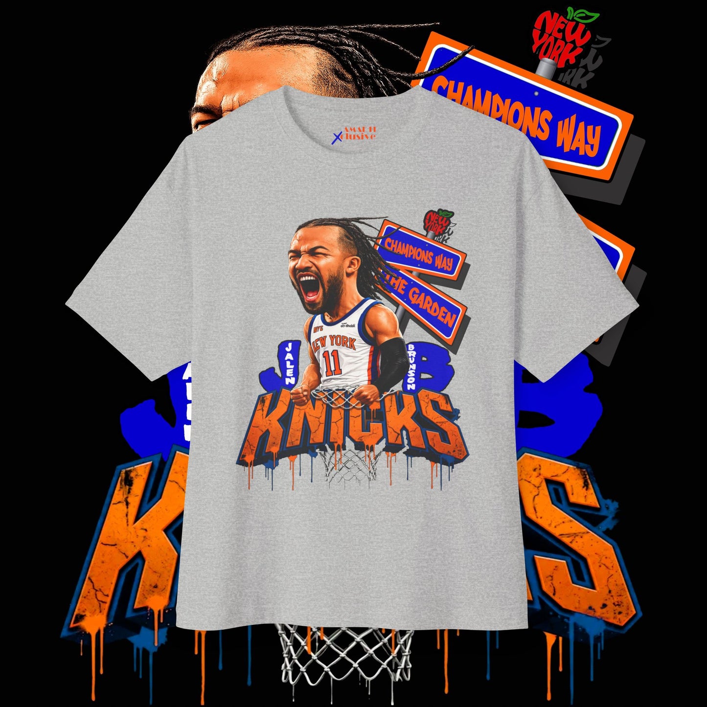 Jalen Brunson "Champions Way" Unisex Oversized Tee