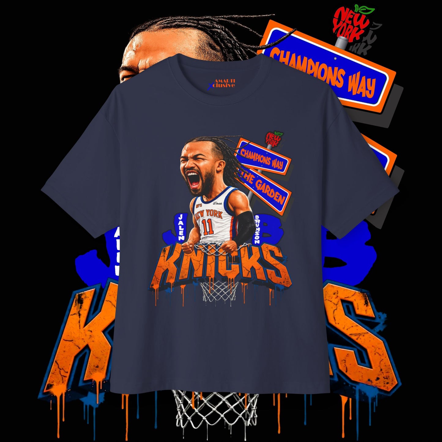 Jalen Brunson "Champions Way" Unisex Oversized Tee