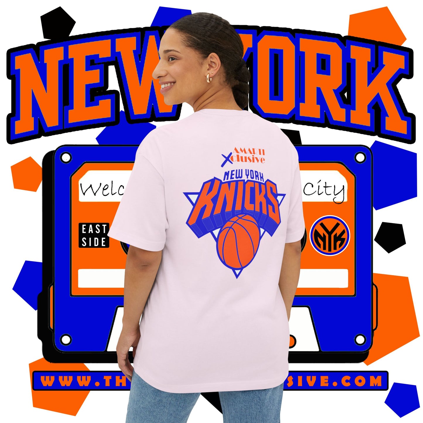New York KnicksTape Cassette Oversized Tee - Unisex