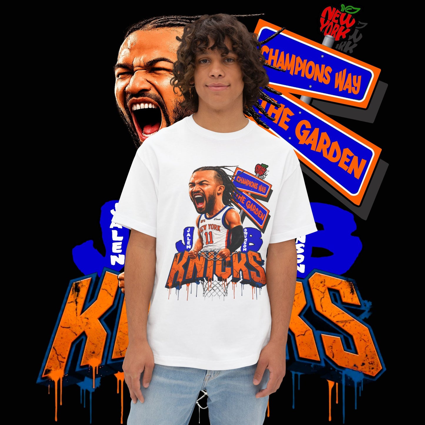 Jalen Brunson "Champions Way" Unisex Oversized Tee