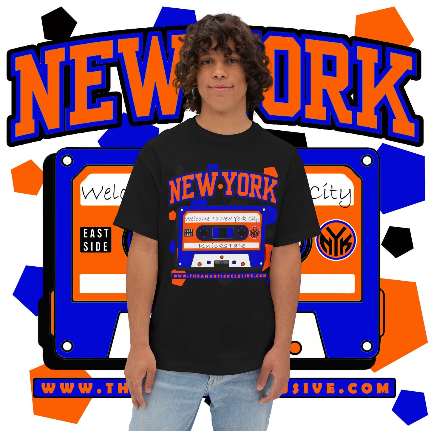 New York KnicksTape Cassette Oversized Tee - Unisex