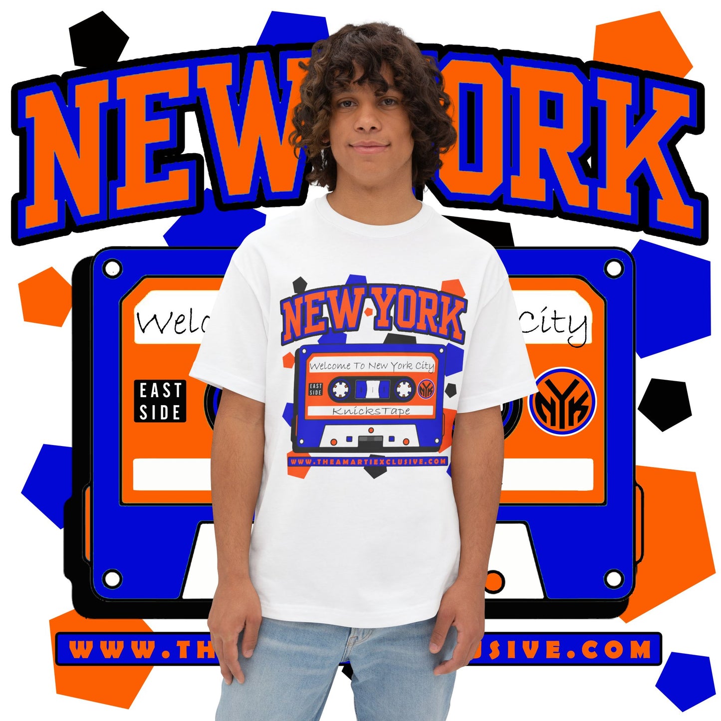 New York KnicksTape Cassette Oversized Tee - Unisex