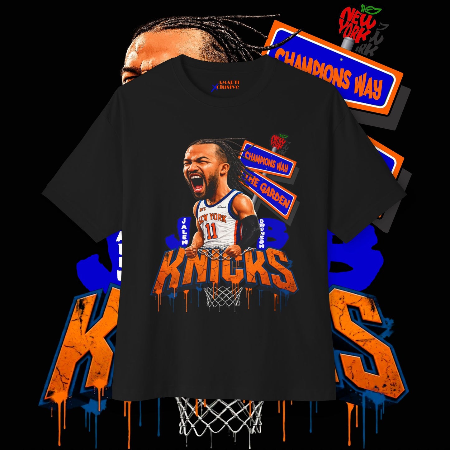 Jalen Brunson "Champions Way" Unisex Oversized Tee