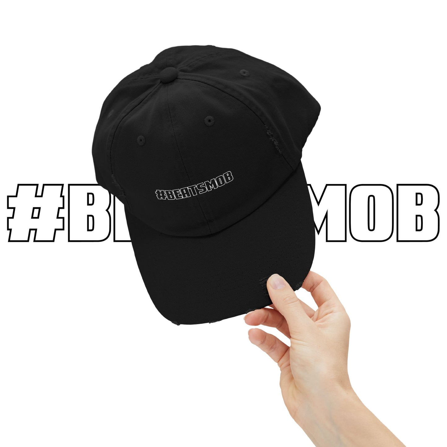The #BEATSMOB Collection - Distressed Dad Cap (Ghost Letters)