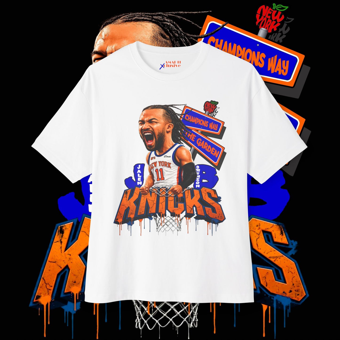 Jalen Brunson "Champions Way" Unisex Oversized Tee