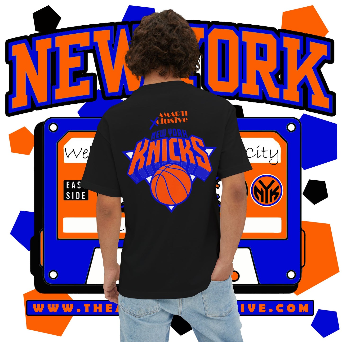 New York KnicksTape Cassette Oversized Tee - Unisex