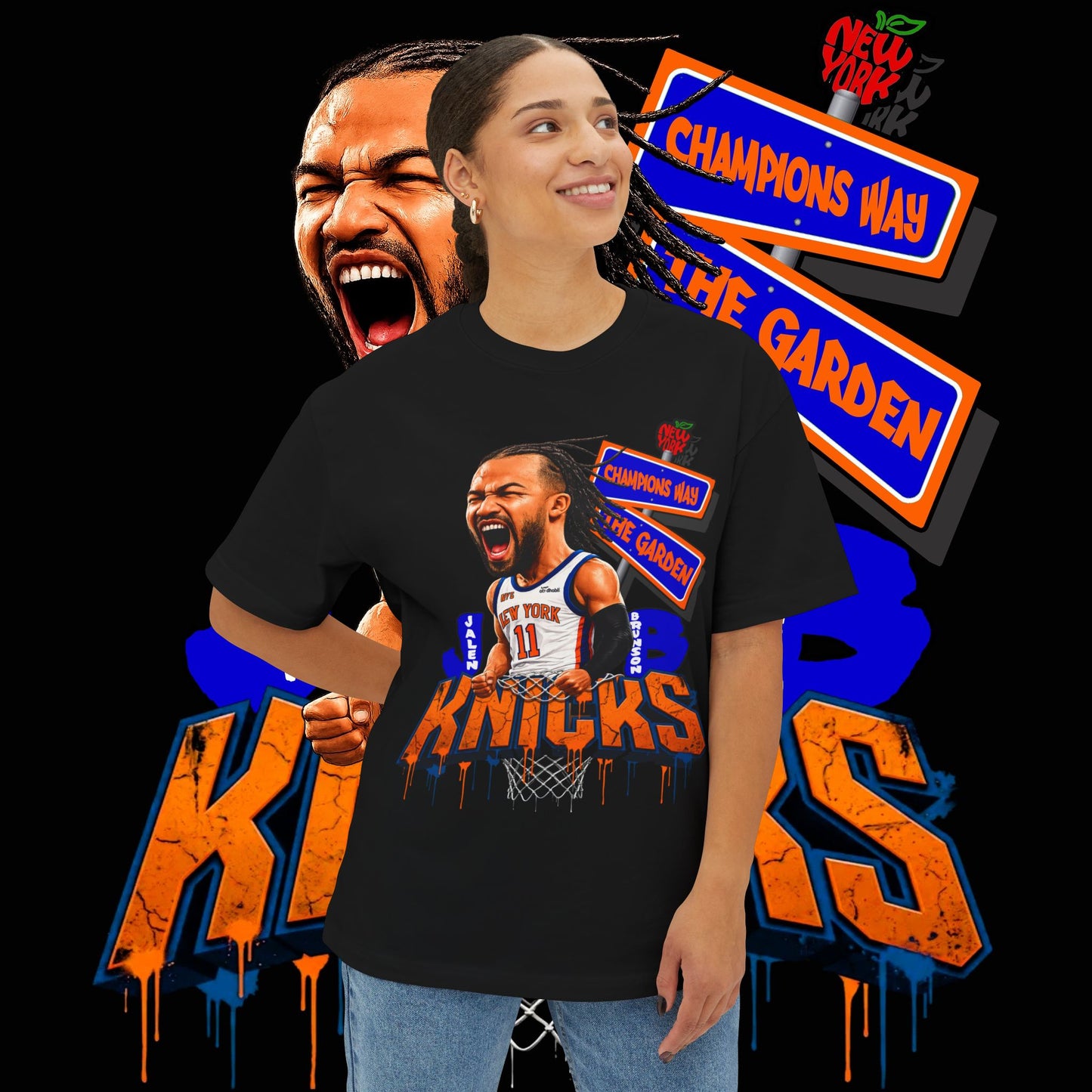 Jalen Brunson "Champions Way" Unisex Oversized Tee