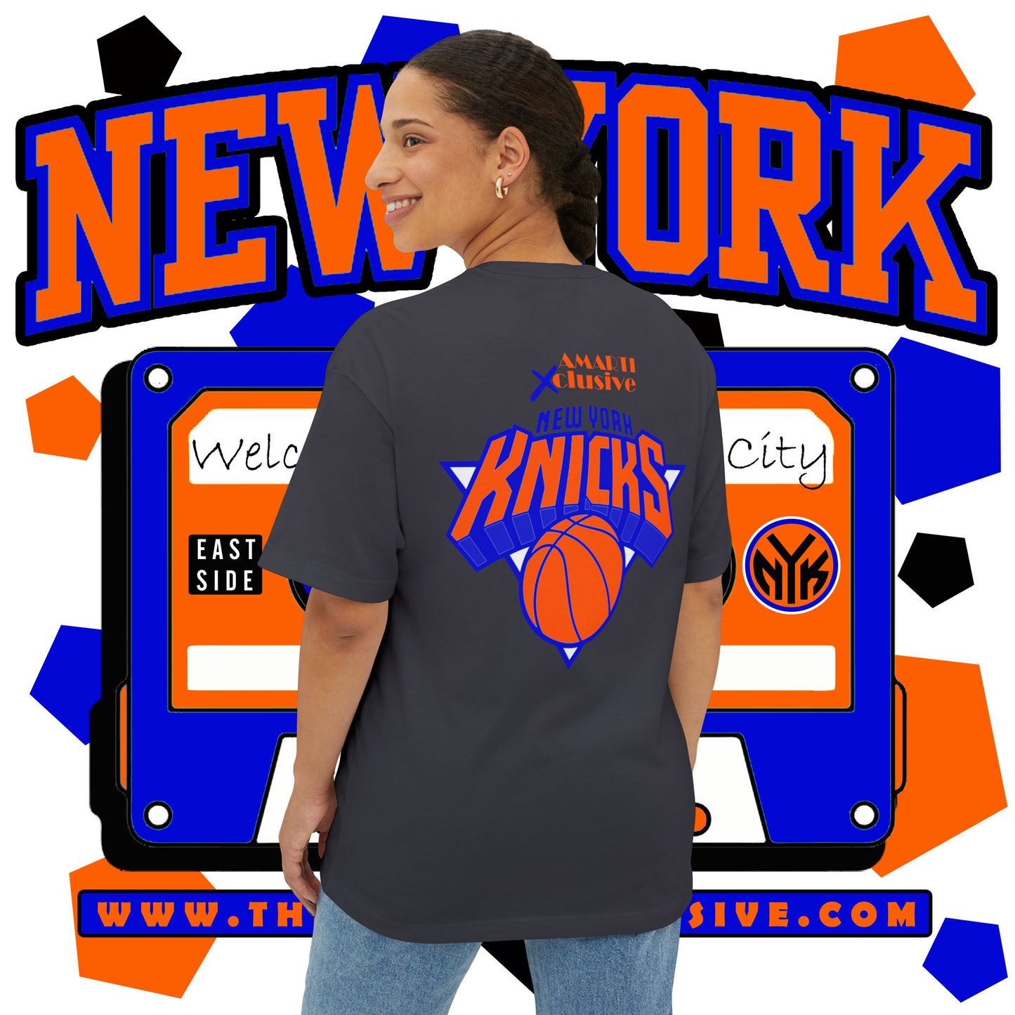 New York KnicksTape Cassette Oversized Tee - Unisex