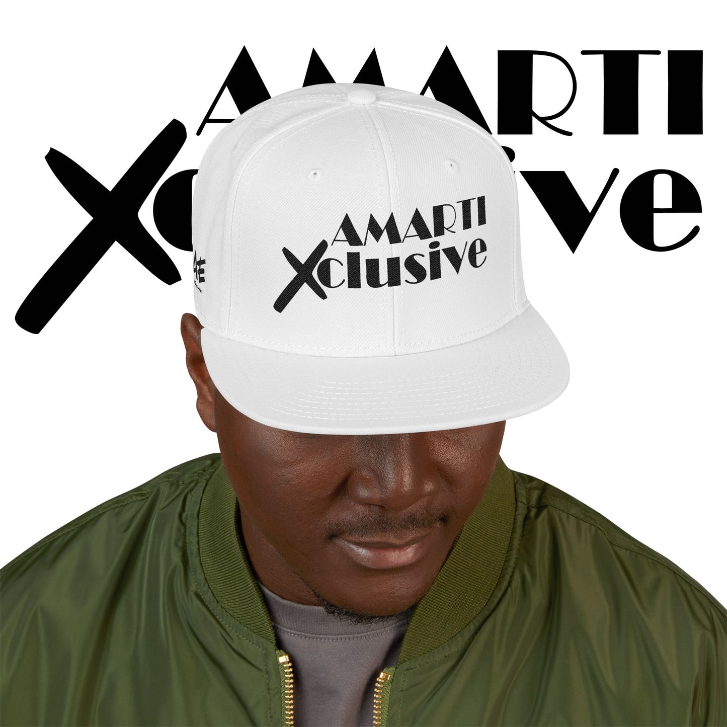 AMARTI Xclusive Logo Embroidered Snapback Hat