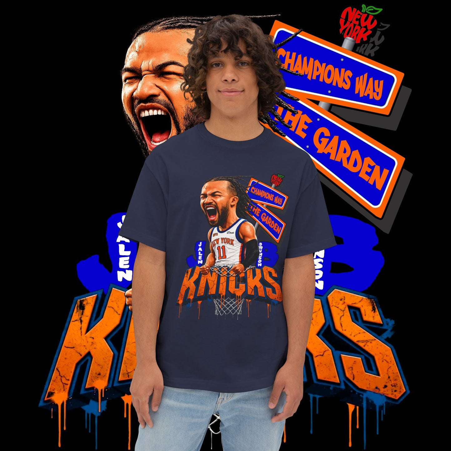 Jalen Brunson "Champions Way" Unisex Oversized Tee