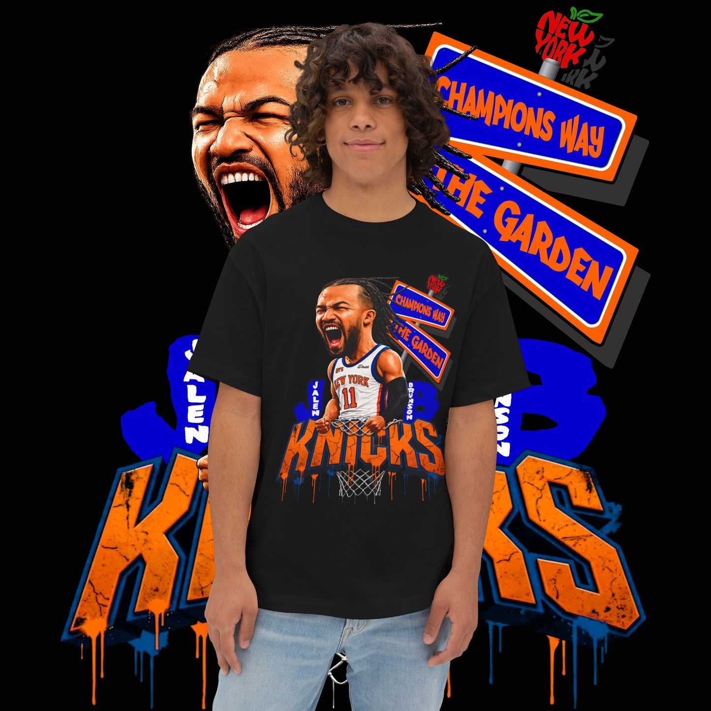 Jalen Brunson "Champions Way" Unisex Oversized Tee